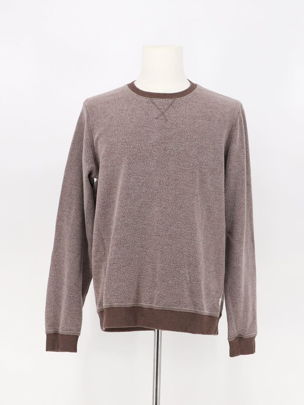MARINE LAYER Men's Fleece Out Crewneck Sweatshirt Brown Size L